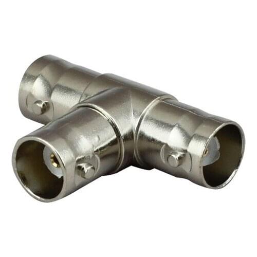 BNC 1 Male To 2 Female M/F T Type Splitter CCTV Cameras Connectors Adapter