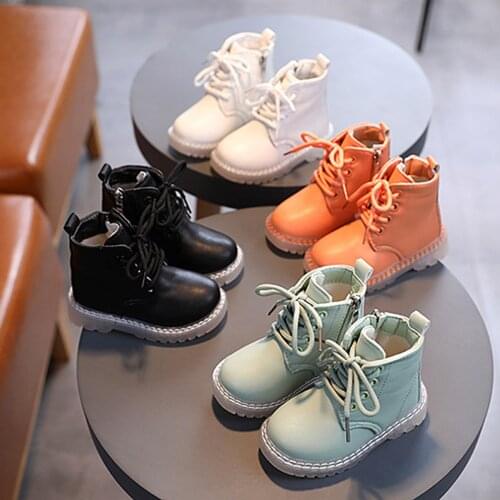Infant Martin Boots Baby Girl British-style Side Zipper Lace Up Fashion Shoes 9-36Months (White, Green, Black, Orange)