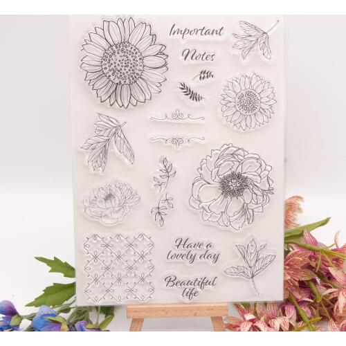 Flower Clear Stamps for Scrapbooking Tampons Transparents Seal Background Stamp Card painting Making Diy