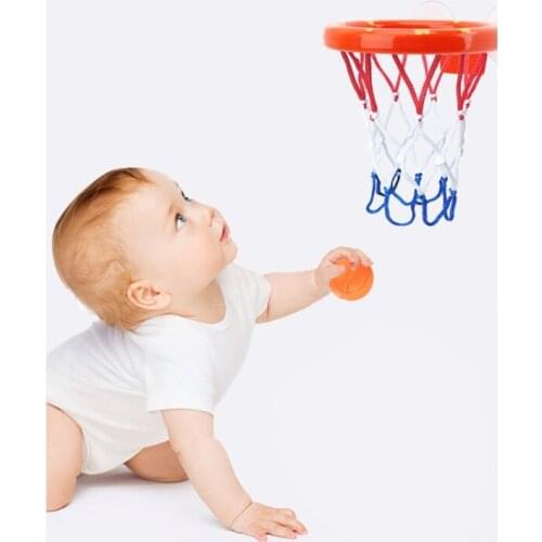 D7WF Suction Bath Toy Basketball Hoop Indoor Toss Game Wall-Mount Sports Play Set w/t Hoop 3Ball Interactive Parent-Child Toy