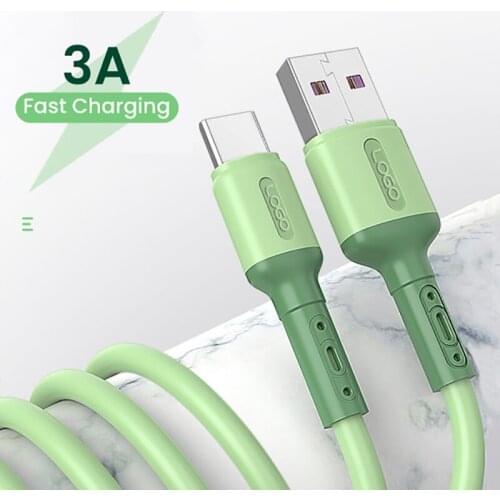1/1.5/2m USB Data Cable For Xiaomi 10 Redmi K40 Soft Color Phone Charger Kable 3A Fast Charging USB A To Type-C Cord For Samsung