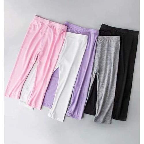 Summer Thin Girls' Leggings New Kids Modal Comfortable Basic Tight Ankle Length Pants WTP06