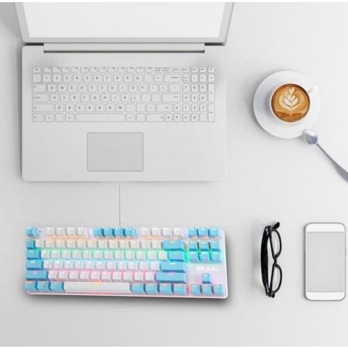 Mechanical Gaming Keyboard 87 Keys Game Anti-ghosting Blue Switch Color Backlit Wired Keyboard For PC Laptop Pro Gamer