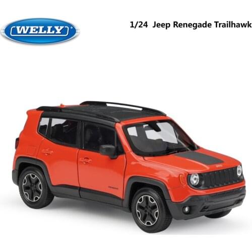 WELLY Model Car Diecast 1:24 Scale Jeep Renegade Trailhawk Alloy Car SUV Off-road Vehicle Metal Toy Car For Kids Gift Collection