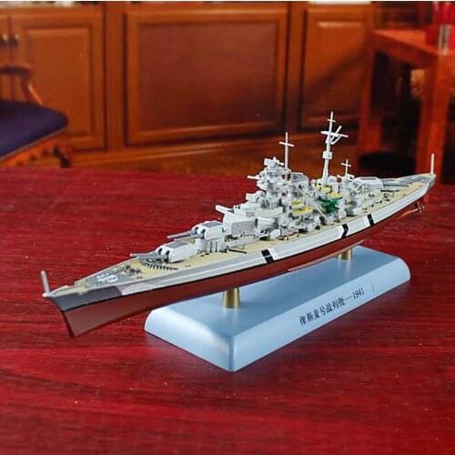 1/1000 Scale WWII 1941 German Bismarck Battleship Warship Model Toy Models Alloy Metal Diecast Model For Collection Gifts