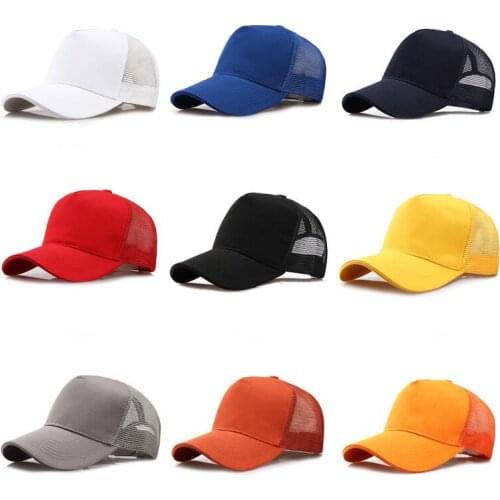 Men and women summer solid color mesh caps breathable baseball hat travel caps all-match cap
