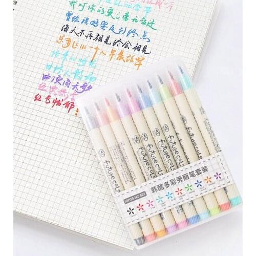 Write Brush scribble Pen Marker Pens Set For Calligraphy Drawing Gift Korean Stationery Art Supplies highlighter markers colores