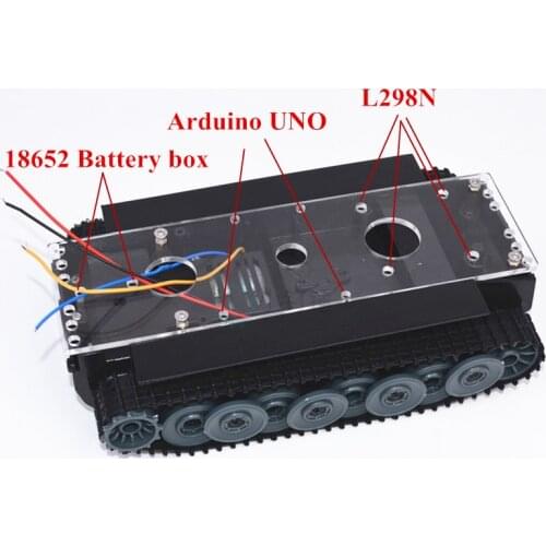 German Tiger Tank Chassis 1:32 Smart Robot Acrylic Chassis Tank Truck With Rubber Crawler UNO Development Board for DIY KitGerma