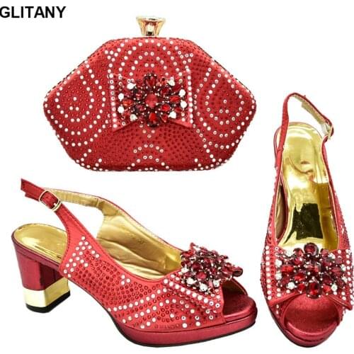 Latest Red Italian Shoes with Matching Bags for Women Italian Designer Shoes and Bags Matching Set Spring Shoes Platform Women