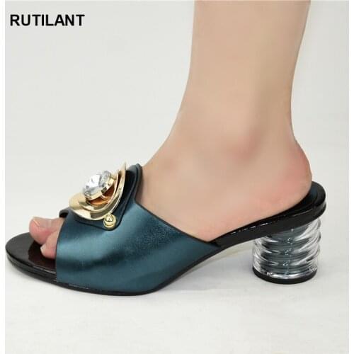 Latest Design Heels Slippers Women Sandals Summer Shoes Without Bag Pumps Super High Heels Italian Women Wedding for Party Shoes