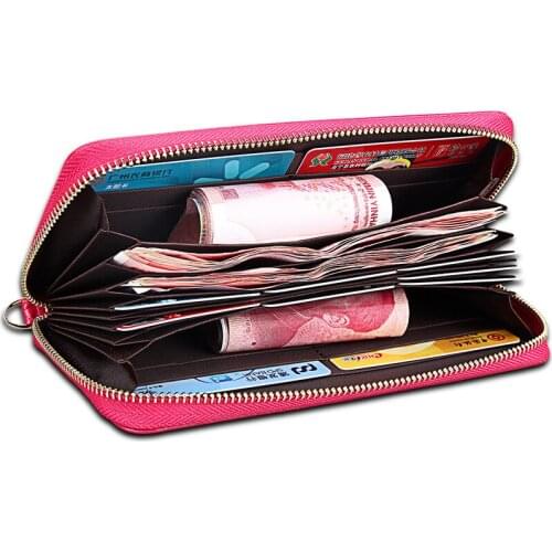 New Hot Selling Anti-RFID Womens Wallet Card Holder Womens Wallet Multi-functional Organ Wallet Genuine Leather