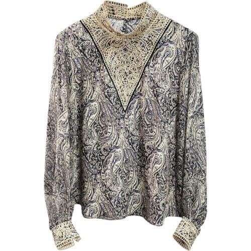 Muslim Clothes 2021 Spring New Womens Flower Lace Fashion Casual Shirt Womens Shirt Womens Top Womens Clothing Womens Top