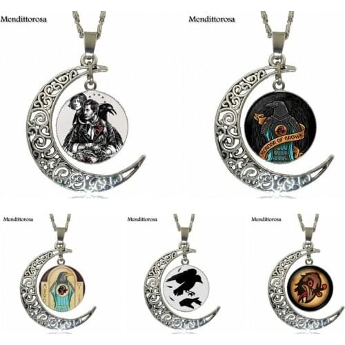 For Unisex Gift Glass Cabochon Pendant Necklace Fashion Necklace Bioshock Infinite Murder of Crows Vigor