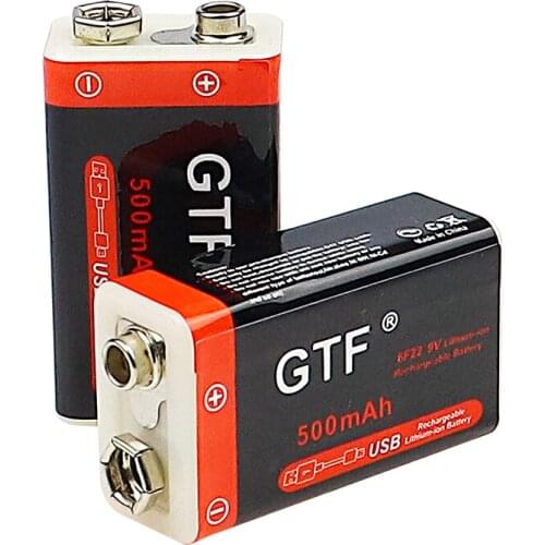 9v and 500mah rechargeable battery, 9v rechargeable lithium battery with micro usb for microphone and remote control