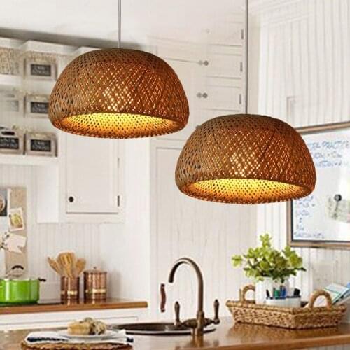 Personalized living room bedroom bamboo hanging lamp restaurant bar Southeast Asian creative hand-woven pendant lights LB12703