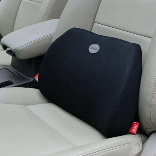 Orthopedic Design Memory Foam Auto Seat Back Pillow Solid Color Cushion Support Waist for Office Car Chair Adult Backrest Pillow