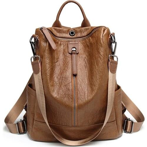 Genuine Leather Women Backpack Vintage College School Backpack for Teenage Girl Female Natural Leather Backpack C633