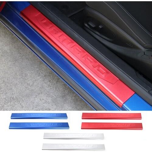 SHINEKA Car Styling Door Sill Plate Exterior Entry Guard Welcome Panel Bar for Chevrolet Camaro 2017