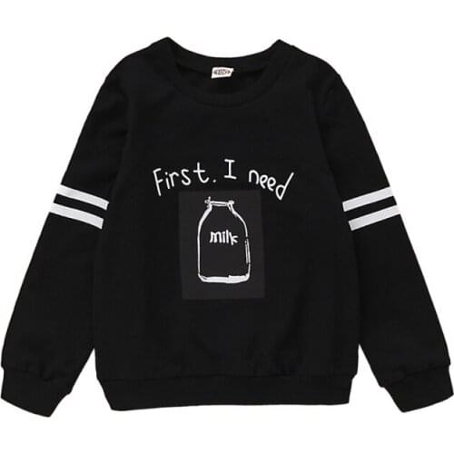 Sweatshirts Spring Autumn Kids T-shirt Clothes Letter Long Sleeves Sweater Baby Kid Boys Girl Clothes