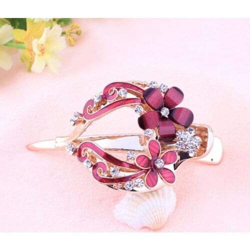 Haimeikang Female Colorful Flower Hollow Heart-shaped Hairpin Hair Accessories Female Rhinestone Hairpin