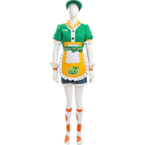 OW Mei Cosplay Costume Honeydew Skin Cosplay Women Girls Maid Dress Outfit Full Set Halloween Carnival Costume