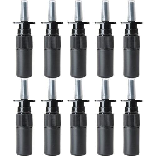 Freeship 10pcs 5ml Empty Plastic HDPE Black Nasal Spray Bottles Cosmetic Makeup Fine Mist Sprayers Atomizers Dispensing Cleaner