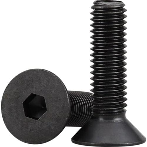 10Pcs 3/16-24 10.9 Level Blackening Allen Countersunk Screws Hex Socket Hexagon Socket Flat Head Screw machine bolts bolt