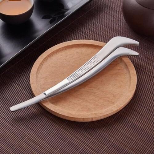 100pcs Stainless Steel Tea Clip Teacup Tweezers Unique Curved Head Anti-slip Design Chinese Tea Ceremony New Tea Accessory NO132