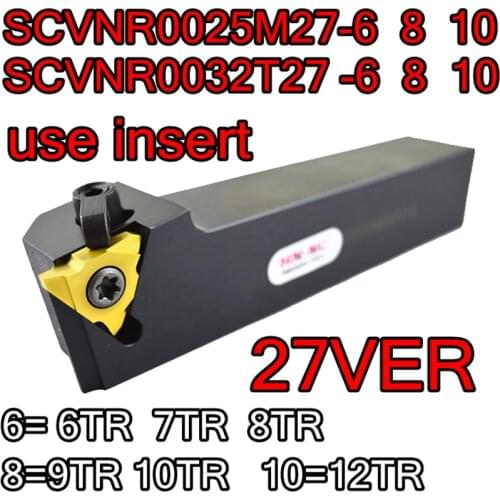 25mm-SCVER2525M27-6 8 10 32mm=SCVER3232P27-6 8 10 Can insert 27VER 6TR 7TR 8TR 9TR 10TR 12TR CNC External thread turning tool