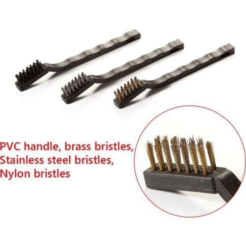 3Pcs/lot Mini Wire Rust Brush Brass Cleaning Polishing Detail Metal Brush Wire Toothbrush Cleaning Tool Family Kit