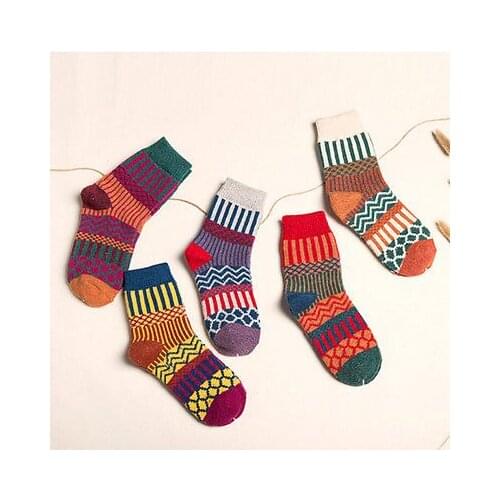 5 Pairs Women Wool Cashmere Warm Soft Thick Casual Multicolor Winter Socks HOT Sales