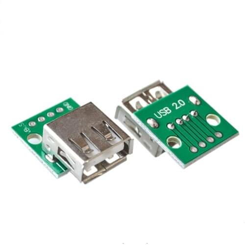 5PCS USB To DIP 2.54mm Connector Type A Female USB To DIP 2.54mm PCB Connector PCB Board Connector