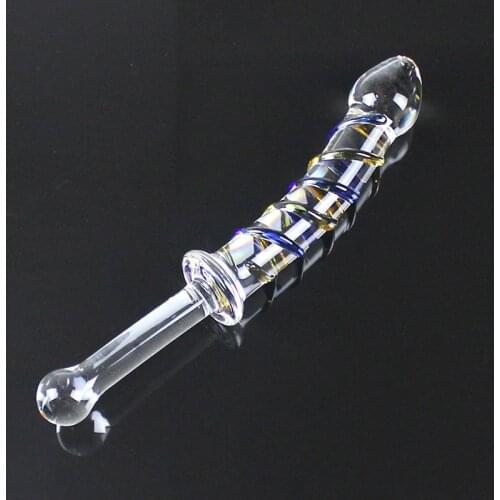 Big Pyrex Glass Dildo Glass Artificial Penis Dick Double Ended Huge Long Crystal Dildo Penis Anal Beads Butt Plug Sex Products