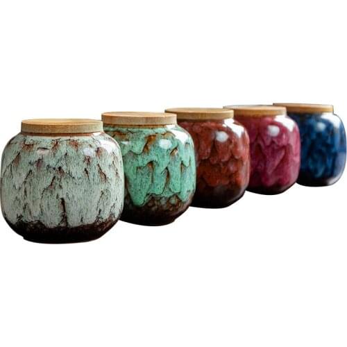 Tea Pot Ceramic Tea Pot Small Pu'er Tea Box Portable Mini Travel Storage Moisture Proof Sealed Pot Kiln Coffee Pot