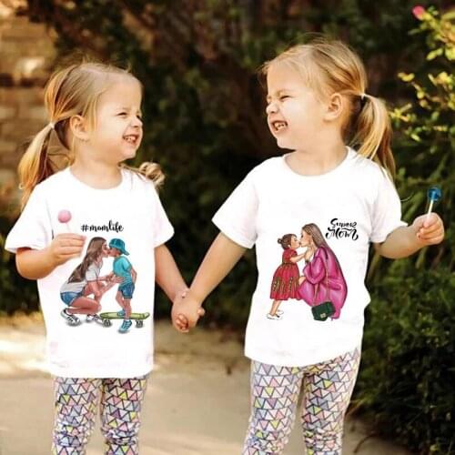 Baby Children 2-9 Years Old Boys Girls T-Shirts Kawaii Super Mom Love Baby Kids Summer Clothes Tops Casual Toddler Teens O-neck