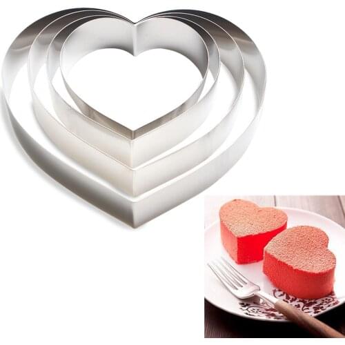 7-14INCH Heart Circle Shape Wedding Cookie Cutter Fondant Cake Mold Mousse Cake Ring Baking Pastry Decoration Mold Kitchen Tool