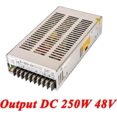 S-250-48 Switching Power Supply 250W 48v 5.2A,Single Output Smps Power Supply For Led Strip,AC110V/220V Transformer To DC 48V
