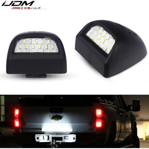 IJDM 6000K Xenon White 18SMD OEM-Full LED For Chevrolet Silverado GMC Sierra 1500 2500 3500 Truck License Plate Light 12V-24V