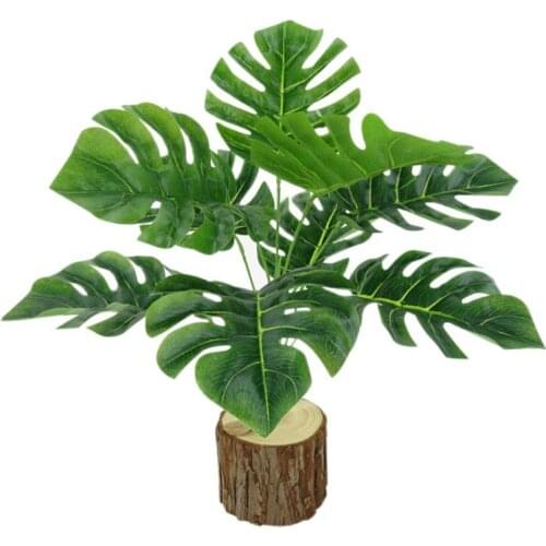2019 New Nordic style 1Pc Monstera Office Home Artificial Plant High Simulation Fake Foliage Leaf