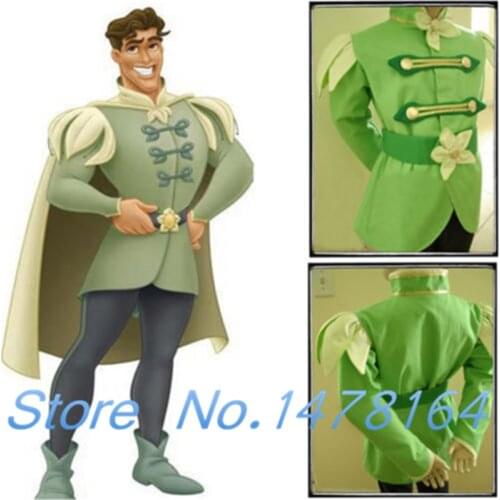 2017 The Princess And The Frog Prince Naveen Halloween Adult Men Cosplay Costume Jacket Coat Any Size Free shipping