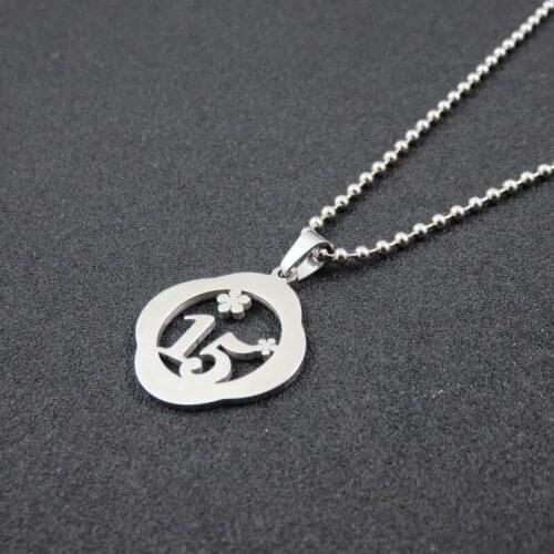 High Polished Stainless Steel Number Figure 15 Necklace Pendant For Man And Women Fashion Jewelry Findings