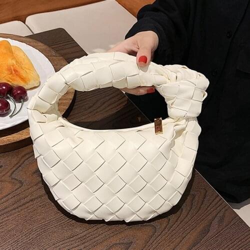 Woven Small Tote Bag Women Summer Candy Color Soft Leather Handbags And Purses Luxury Designer Brand Hand Bag Clucth Phone Bag