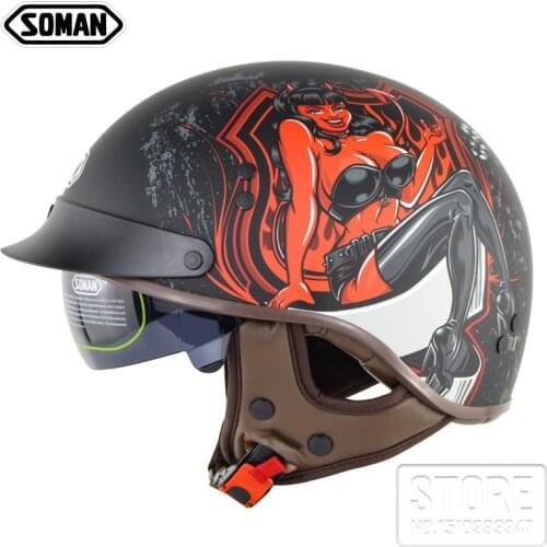 DOT Certification Retro Motorcycle Helmet Moto Helmet Scooter Vintage Half Face Biker Motorbike Crash Moto Helmet Casco Moto