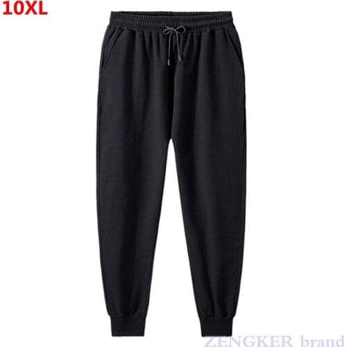 Spring autumn leisure plus size mens men track pants trousers sports plus size feet trousers 9XL 10XL men joggers sweatpants