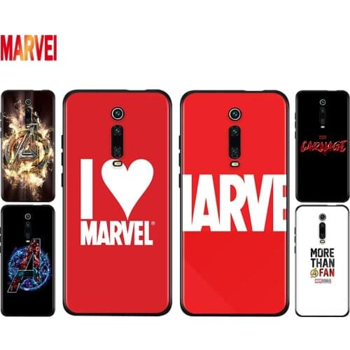 Soft TPU Marvel Avengers Logo Art Shockproof Cover For Xiaomi Redmi K40 K30i K30T K30S K30 K20 10X Ultra Pro Black Phone Case