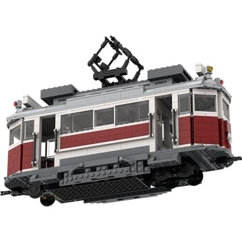 MOC Power Electric Car Building Blocks Set Town New Energy Railway Tram Bricks Idea Assemble Speed Vehicle Toy For Children Gift