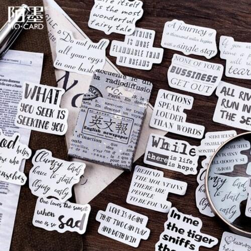 40 Pcs Pack English Newspaper Toy Stickers for Car Styling Bike Motorcycle Phone Laptop Travel Luggage Cool Funny Sticker Decals