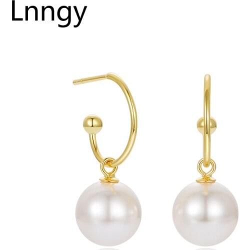 New 925 Sterling Silver Pearl Earring For Women Lady Fashion Ear Hook Pearl Earrings Detachable Mujer Eardrop Hook Stud Earring