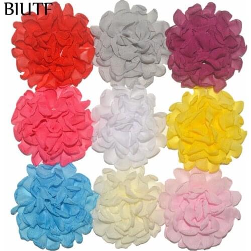 Wholesale 100pcs/lot 3 inch Burned Artificial Chiffon Flower Hair Clip Headband Apparel Boutique Accessories TH271