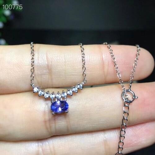 Natural tanzanite necklace, 925 silver, party jewelry, womens exclusive, precious stones, ultra low price